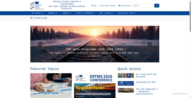 Security scan screenshot of https://www.era.europa.eu/