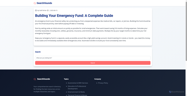 Security scan screenshot of http://ecso911or.gov/