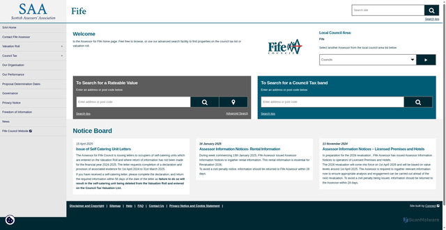 Security scan screenshot of https://www.saa.gov.uk/fife/