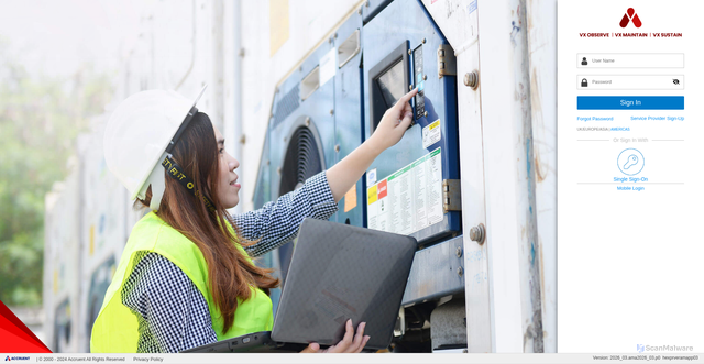 Security scan screenshot of https://eam.verisae.co.uk