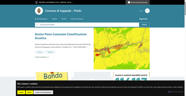Security scan screenshot of https://www.comune.sappada.ud.it