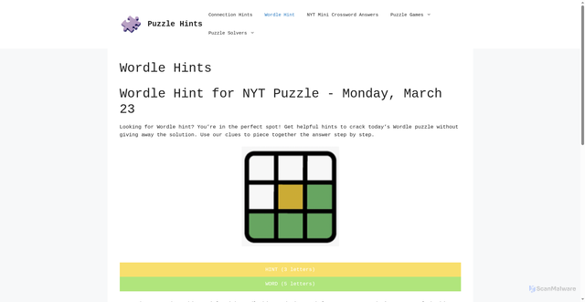 Security scan screenshot of https://puzzlehints.net/wordle-hint-today/