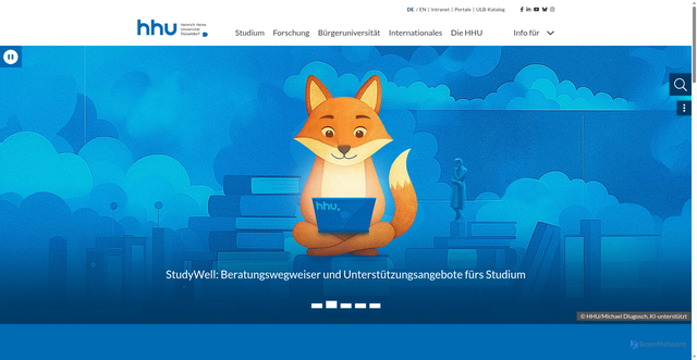 Security scan screenshot of https://www.uni-duesseldorf.de