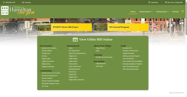 Security scan screenshot of https://hamilton-ny.gov/