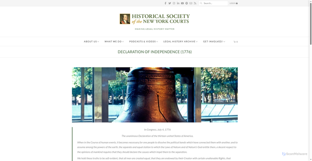 Security scan screenshot of https://history.nycourts.gov/democracy-teacher-toolkit/american-revolution/declaration-of-independence/