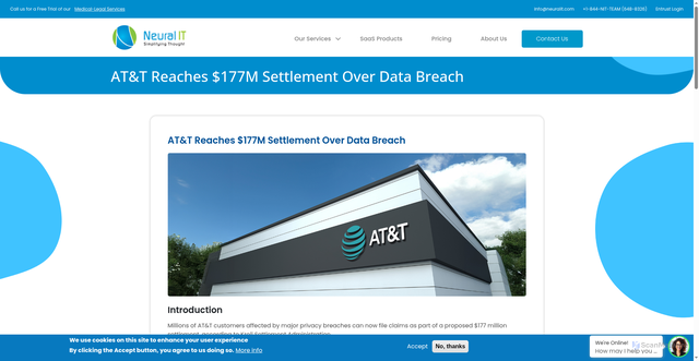 Security scan screenshot of https://www.neuralit.com/personal-injury-news/att-reaches-177m-settlement-over-data-breach