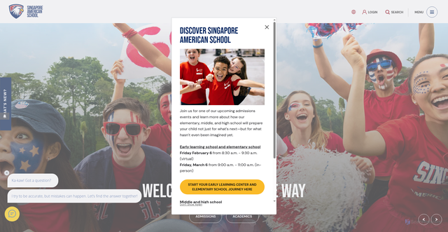 Security scan screenshot of https://www.sas.edu.sg/