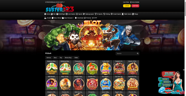 Security scan screenshot of https://suster123ndxtulus.xyz/desktop/game/slot/pgsoft