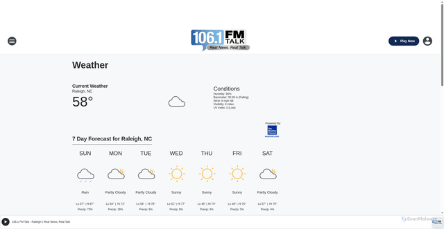 Security scan screenshot of https://1061fmtalk.iheart.com/weather/