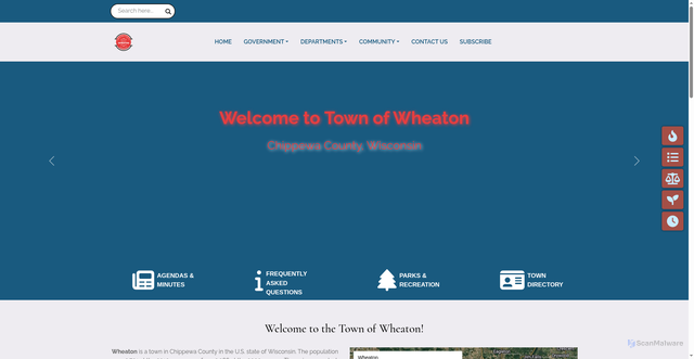 Security scan screenshot of https://townofwheatonwi.gov/