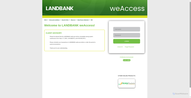 Security scan screenshot of https://lbpweaccess.com