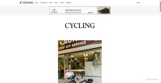 Security scan screenshot of https://www.fieldmag.com/cycling