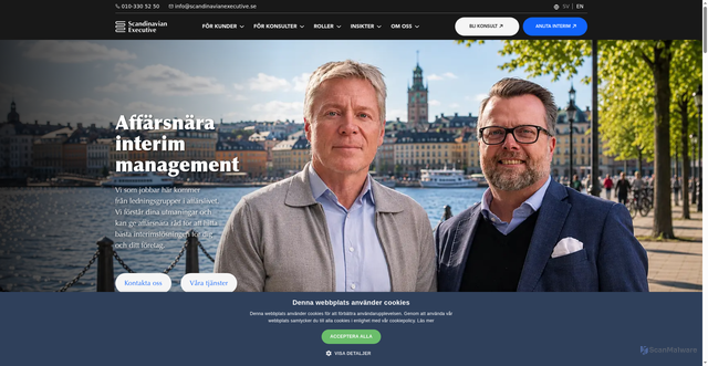Security scan screenshot of https://scandinavianexecutive.se