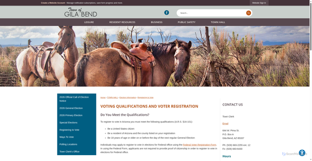 Security scan screenshot of https://www.gilabendaz.org/93/Registering-to-Vote