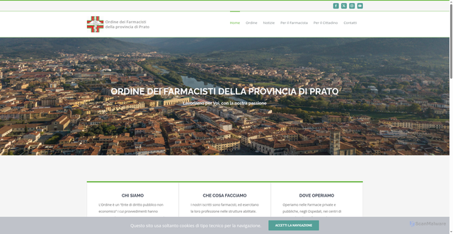 Security scan screenshot of https://www.ordinefarmacistiprato.it/CMS/