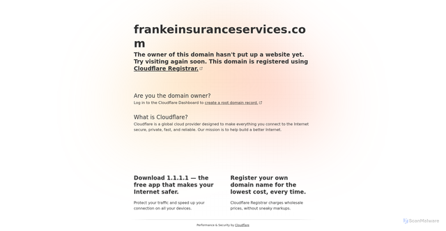 Security scan screenshot of http://frankeinsuranceservices.com/