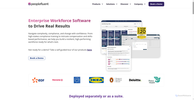 Security scan screenshot of https://peoplefluent.com