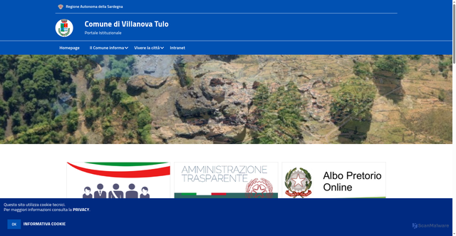 Security scan screenshot of https://www.comune.villanovatulo.ca.it/hh/index.php?jvs=0&acc=1