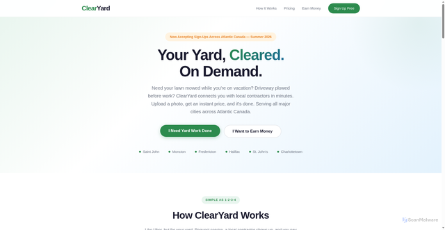 Security scan screenshot of http://clearyard.pages.dev/