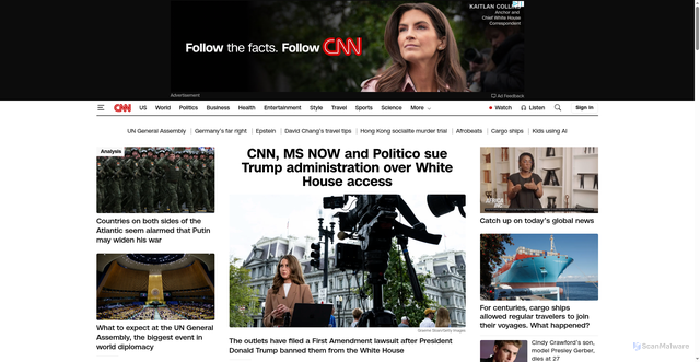 Security scan screenshot of https://www.cnn.com