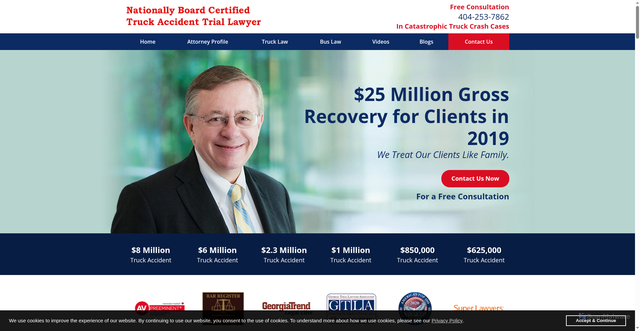 Security scan screenshot of https://www.georgiatruckingaccidentattorney.com/