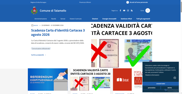 Security scan screenshot of https://www.comune.talamello.rn.it/