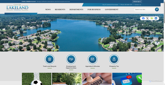 Security scan screenshot of https://lakelandtn.gov/