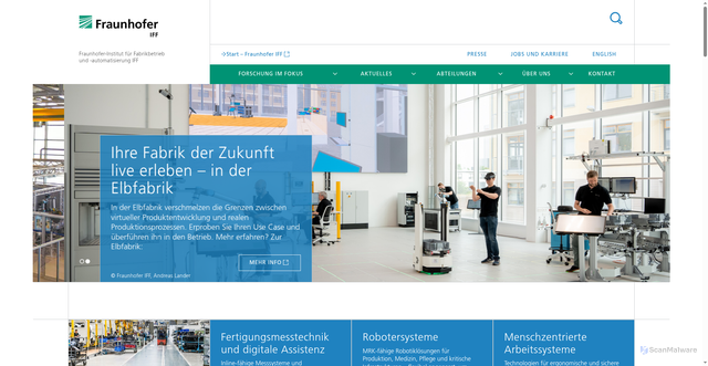 Security scan screenshot of https://www.iff.fraunhofer.de/