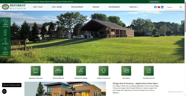 Security scan screenshot of https://deforestwi.gov/