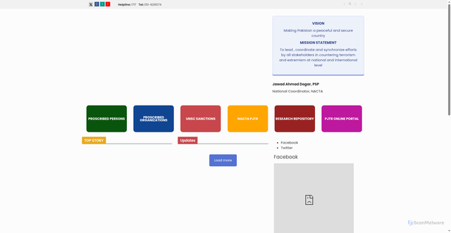 Security scan screenshot of https://nacta.gov.pk