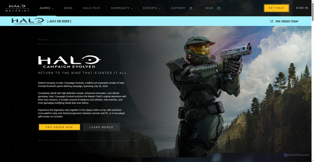 Security scan screenshot of https://www.halowaypoint.com/halo-campaign-evolved