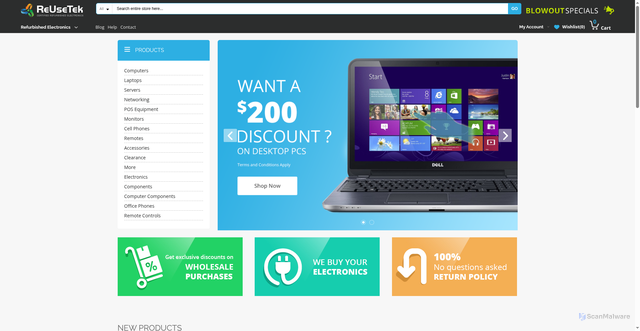 Security scan screenshot of https://www.reusetek.com