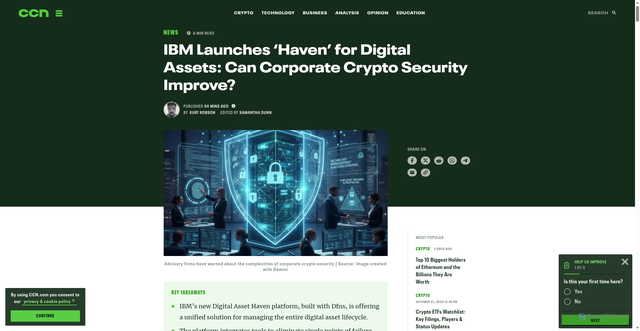 Security scan screenshot of https://www.ccn.com/news/crypto/ibm-launches-haven-for-digital-assets-can-corporate-crypto-security-improve/