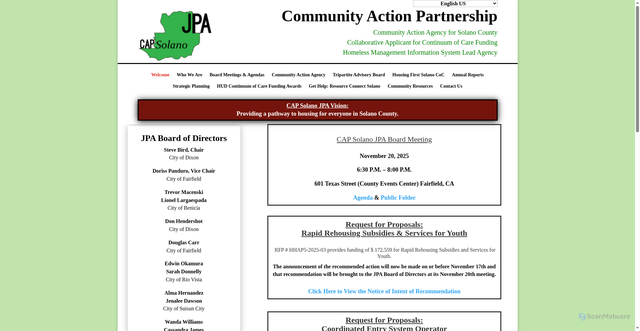 Security scan screenshot of https://capsolanojpa.gov/
