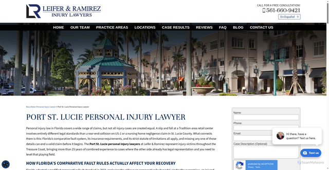Security scan screenshot of https://www.leiferlaw.com/port-st-lucie-personal-injury-lawyer/