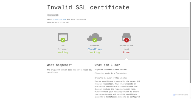 Security scan screenshot of https://forumeiros.com