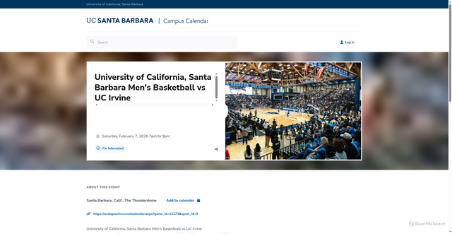 Security scan screenshot of https://www.campuscalendar.ucsb.edu/event/university-of-california-santa-barbara-mens-basketball-vs-uc-irvine-4623