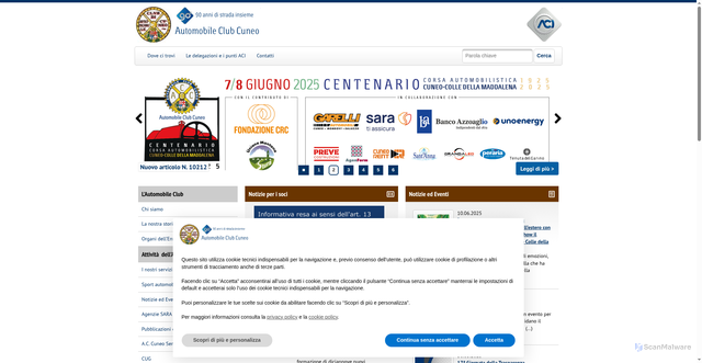 Security scan screenshot of https://cuneo.aci.it/