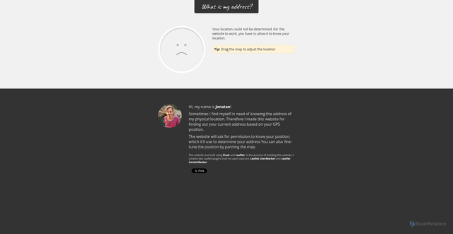 Security scan screenshot of https://whatismyaddress.net/