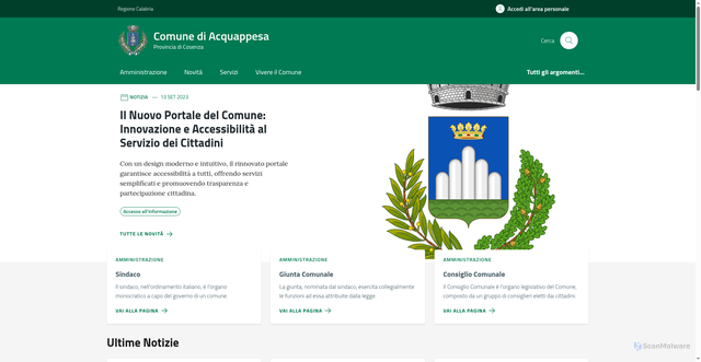 Security scan screenshot of https://www.comune.acquappesa.cs.it