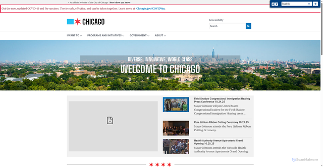 Security scan screenshot of https://www.chicago.gov/city/en.html