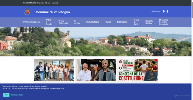 Security scan screenshot of https://www.comune.vallefoglia.pu.it