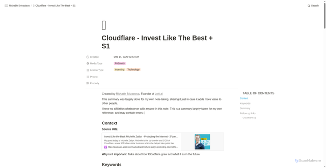 Security scan screenshot of https://nextjs-notion-clone.pages.dev/cloudflare--invest-like-the-best-s1