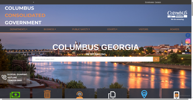 Security scan screenshot of https://www.columbusga.gov/
