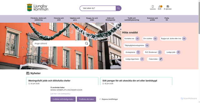 Security scan screenshot of https://www.ljungby.se/