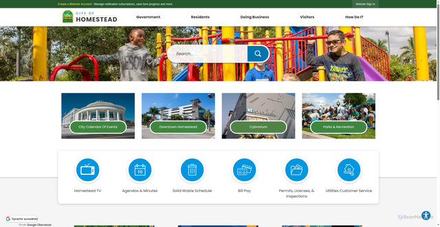 Security scan screenshot of https://homesteadfl.gov/