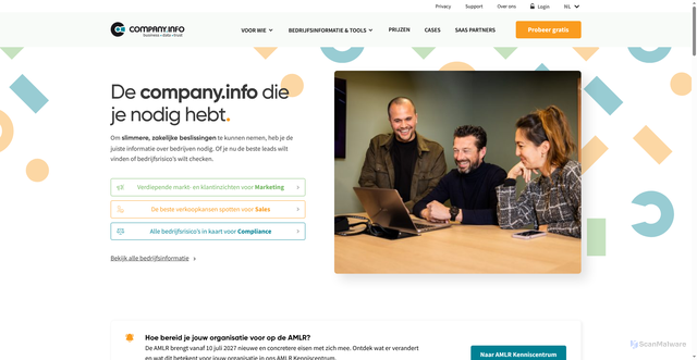 Security scan screenshot of https://companyinfo.nl
