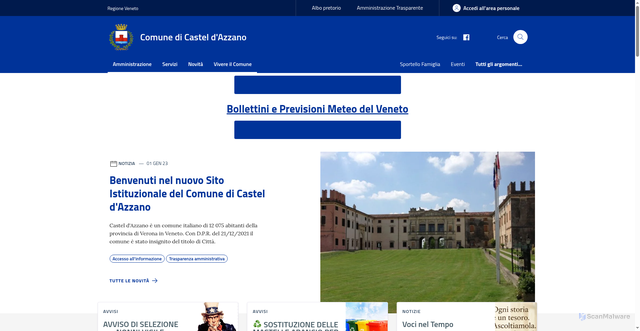 Security scan screenshot of https://www.comune.castel-d-azzano.vr.it