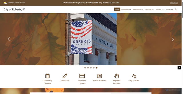 Security scan screenshot of https://cityofrobertsidaho.gov/
