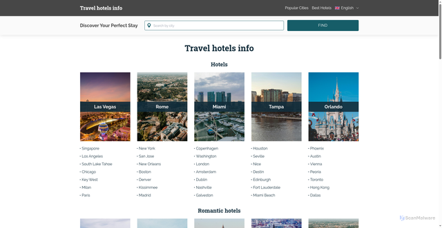 Security scan screenshot of https://hoteltravelinfo.com